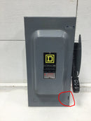 Square D HU362 60 Amp 3 Pole 600V Non-Fusible Heavy Duty Safety Switch - Flaw