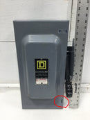Square D HU362 60 Amp 3 Pole 600V Non-Fusible Heavy Duty Safety Switch - Flaw