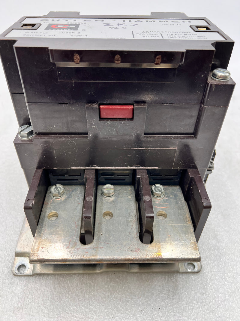 Cutler-Hammer C832KN9 Series C1 3 Phase 200A 600VAC Max Contactor