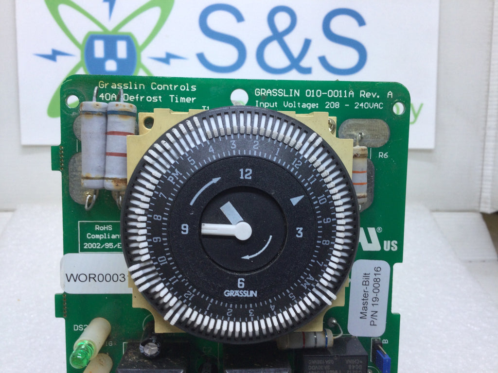 Defrost Timer Control Grasslin Controls 010-0011A Defrost Timer 40 Amp 208-240VAC Rev. A