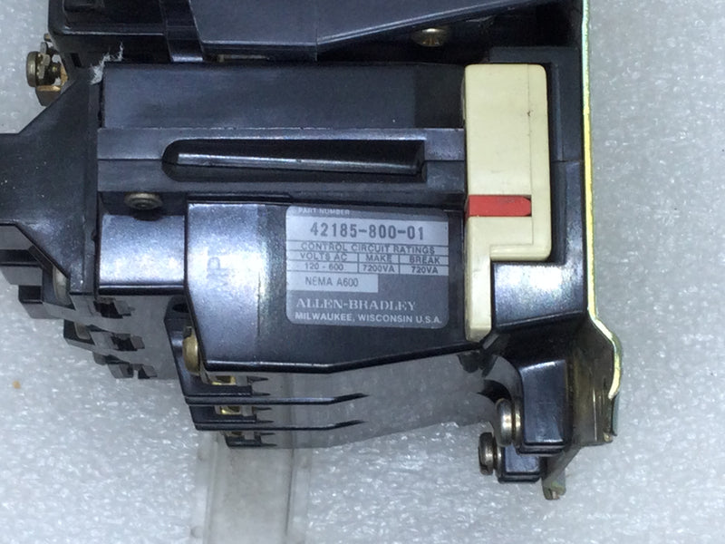 Allen-Bradley 509-B0D Motor Starter 27 Amp Max continuous 600V Max 1-Pole 1-Phase