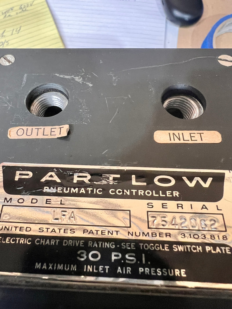 Partlow Pneumatic Controller LFA Temperature Indicator Gauge 7542062 50-250F