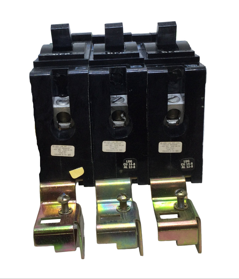 Square D FY14020B 20 Amp 1 Pole 277V I-Line Type FY Circuit Breaker