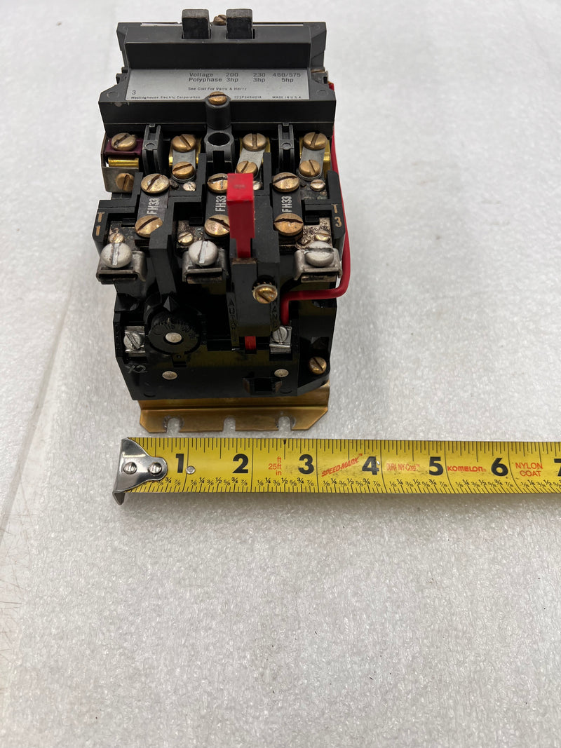 Westinghouse Motor Control A200MOCAC Size 0 18 Amp 3 Phase 460/575v @5Hp Contactor