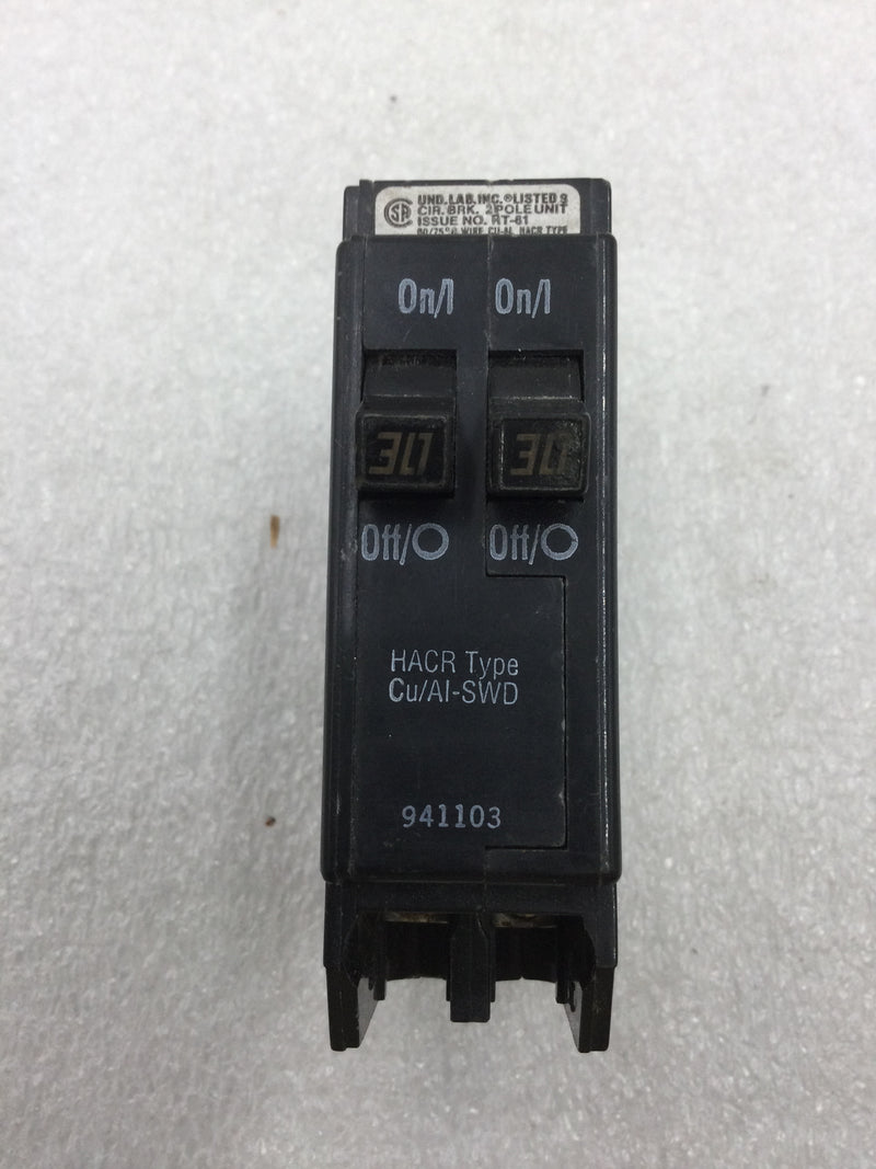 Thomas & Betts TBBD3030 (2) 30 Amp, 120/240 VAC 1 Pole Tandem Circuit Breaker