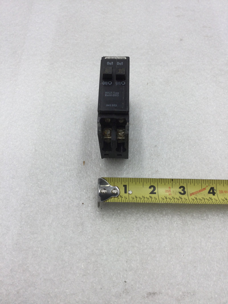 Thomas & Betts TBBD3030 (2) 30 Amp, 120/240 VAC 1 Pole Tandem Circuit Breaker