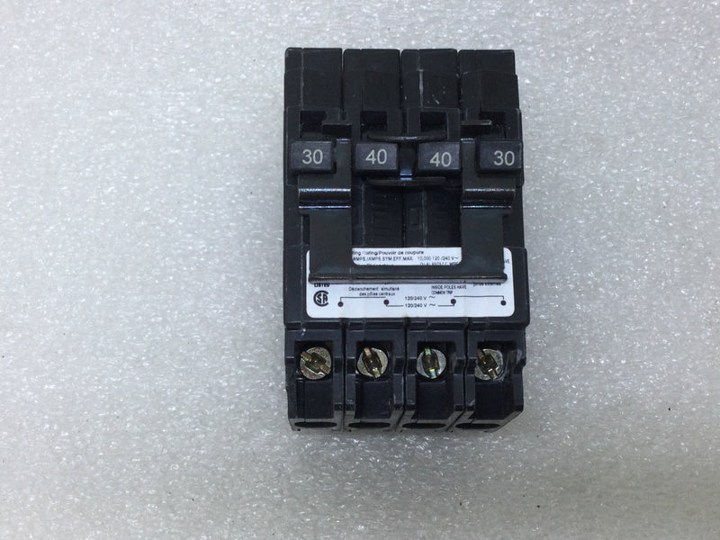 Siemens Q23040CT2 Quad Circuit Breaker 2-30 Amp, 2-40 Amp Type QT
