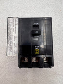 Square D QOB31001021 3 Pole 100 Amp 120/240vac Type QOB Shunt Trip Circuit Breaker