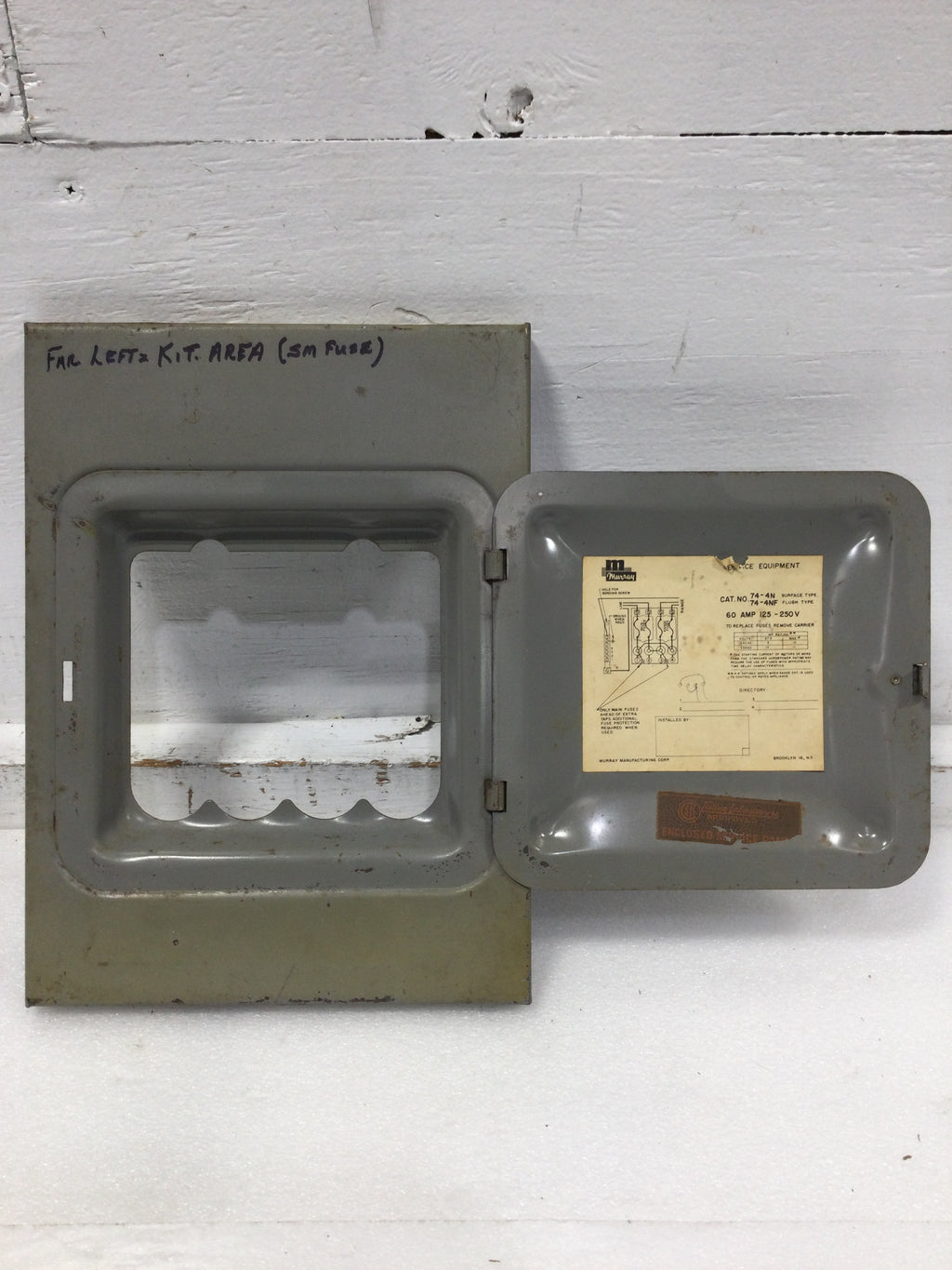 Murray Panel Box Murray PD234BF 60 Amp 125/150V Fusible Panel Door Only 11 7/8