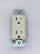 Leviton TDR15-I 15 Amp 125 VAC Decora Style Duplex Receptacle Tamper Resistant Ivory