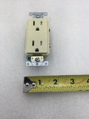 Leviton TDR15-I 15 Amp 125 VAC Decora Style Duplex Receptacle Tamper Resistant Ivory