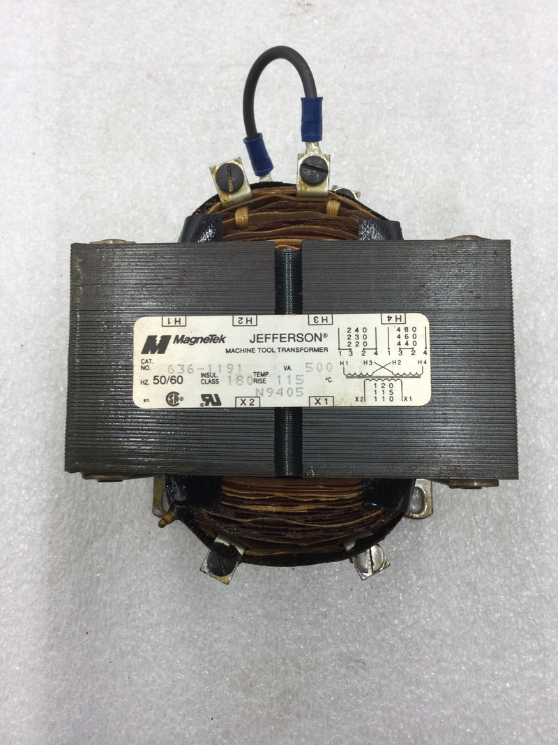 MagneTek 636-1191 Machine Tool Transformer 240/480 VAC Input 120 VAC Output
