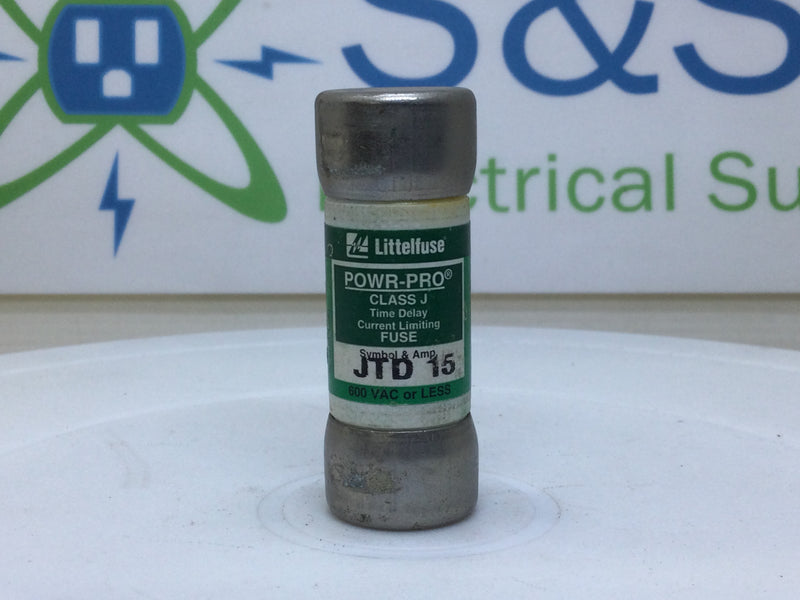 Littelfuse JTD-15 15 Amp 600V Time Delay Class J Fuse - Lot of 3
