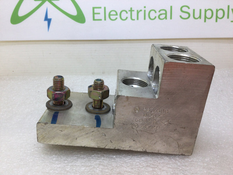 Ilsco PB3-600 600MCM-2 AL9CU 3 Port 3/8" Bolt Size Panel Board Lug, D1282 AL9CU