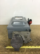 Square D H362AWC Disconnect Switch 60 Amp 240/480/600 VAC 3 Pole with 4 Prong Crouse Hinds Receptacle Attached