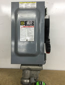 Square D H362AWC Disconnect Switch 60 Amp 240/480/600 VAC 3 Pole with 4 Prong Crouse Hinds Receptacle Attached