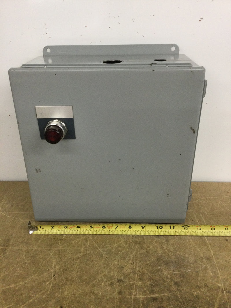 Hoffman A1212CH 12X12X6 Wall Mount Electrical Enclosure W/Backplate and Allen Bradley 800T-PB16 Push Button
