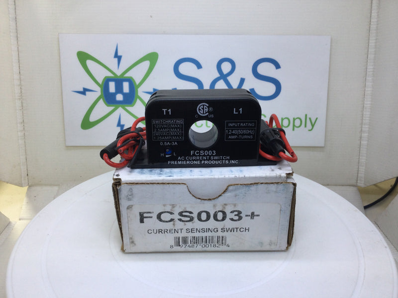 Premierone FCS003 0.5-3 Amp Self-Powered Current Sensing Switch w/ Accessories