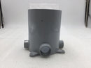 Scepter FBPEC 6" Deep X 5" Wide Round PVC Floor/Junction Box with 2-3/4" and 2-1" Inlets