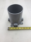 Scepter FBPEC 6" Deep X 5" Wide Round PVC Floor/Junction Box with 2-3/4" and 2-1" Inlets