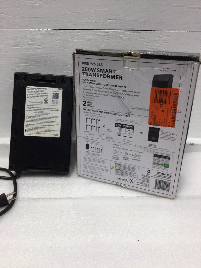 Hampton Bay 1005 926 363 Smart 200W Transformer Black Finish