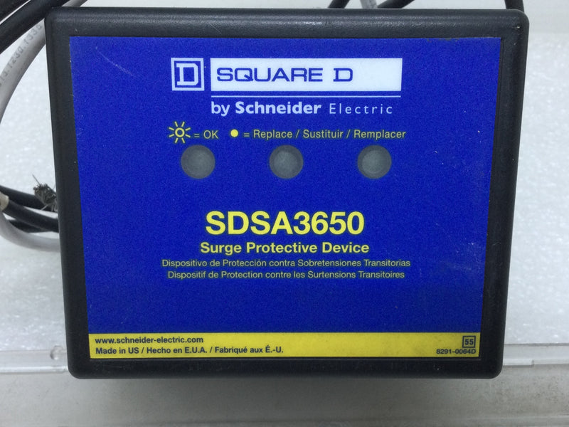 Square D SDSA3650 Secondary Surge Arrestor 650V Max Phase to Ground Device Nema Type 4X Enclosure