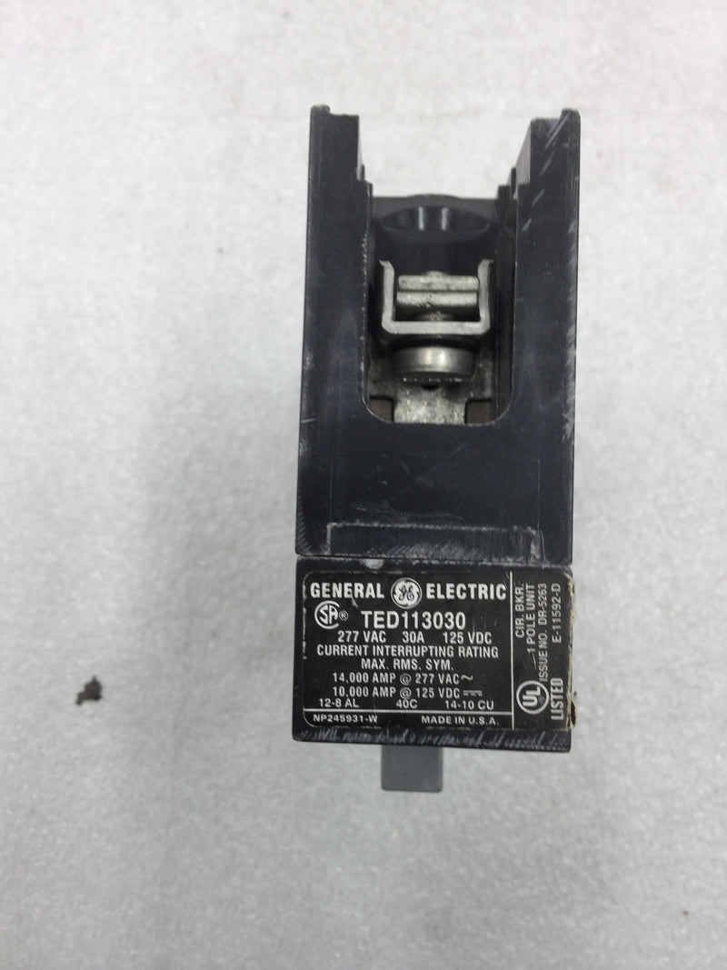 GE General Electric TED TED113030 1 Pole 30 Amp 240v Circuit Breaker