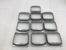 Lot of 10 Mixed Brands 3/4" Raised 4" Square Two Gang Mud Ring