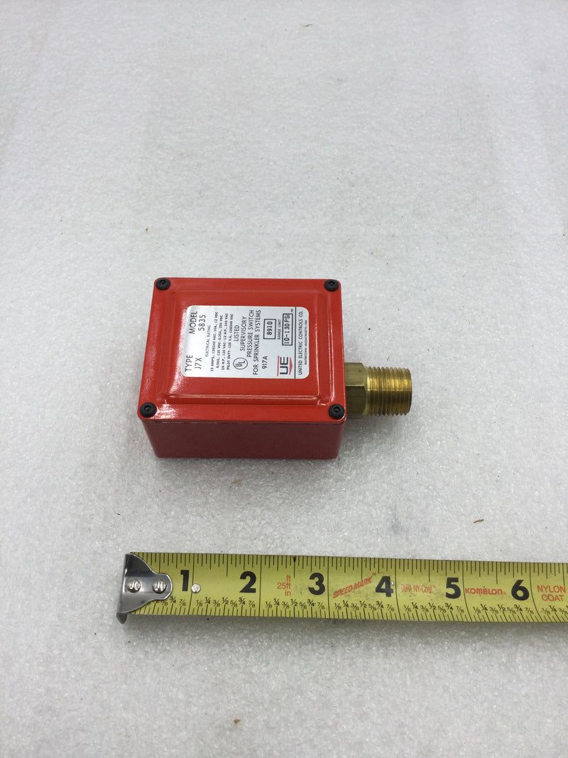 United Electric J7X 5835 UL Listed Supervisory Pressure Switch for Spr