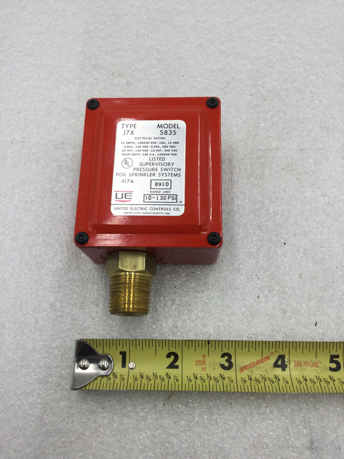 United Electric J7X 5835 UL Listed Supervisory Pressure Switch for Spr