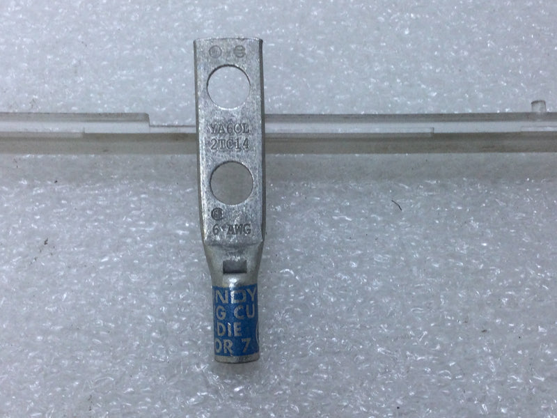 Burndy YA6CL2TC14 2-Hole Hylug Compression Connector