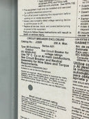 Square D J250R Circuit Breaker Enclosure NEMA 3R