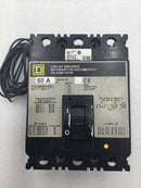 Square D FHL360601021 60 Amp 25kAIC 3 Pole 600V Circuit Breaker with Shunt Trip