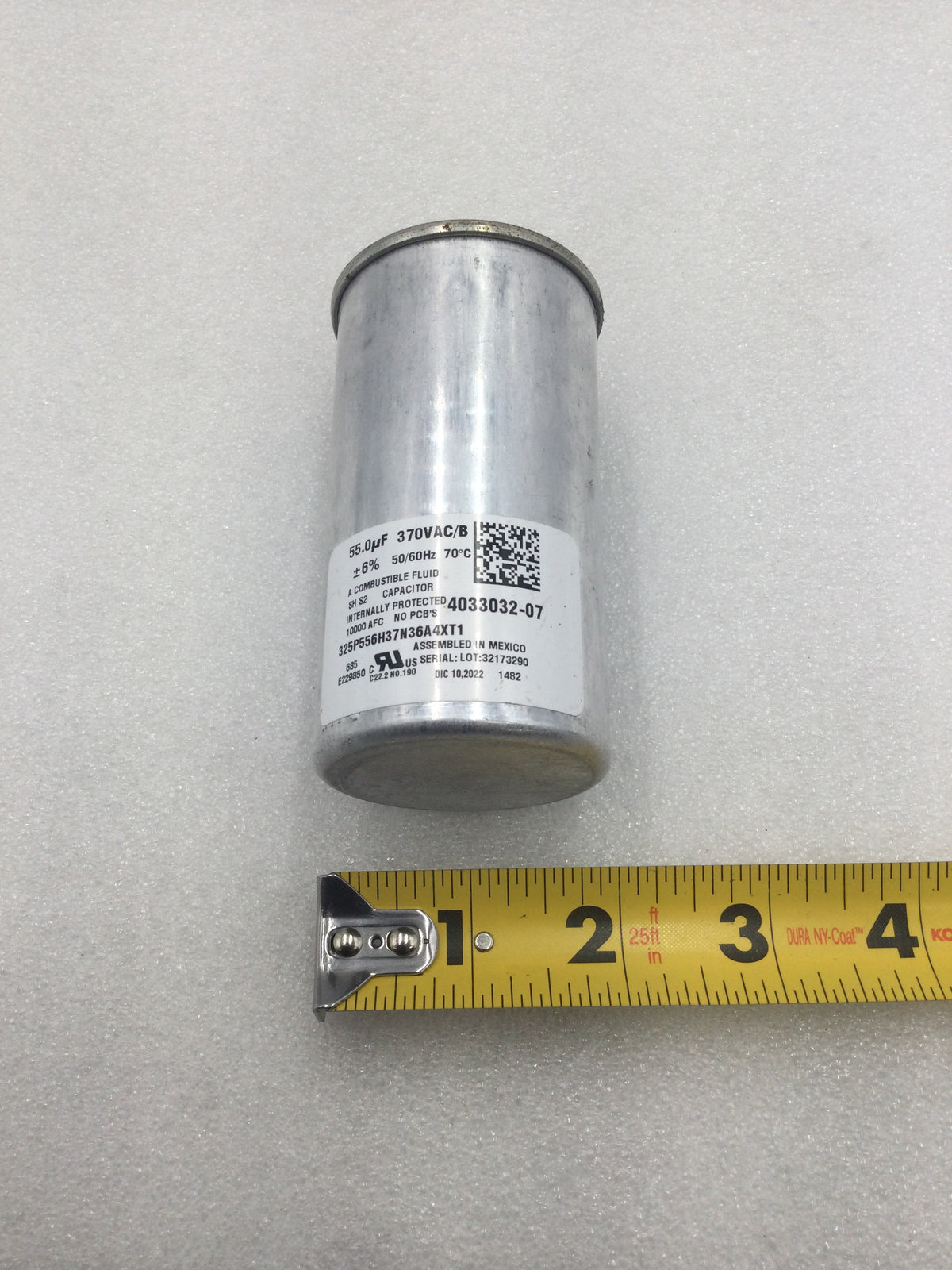 CSC 4033032-07 55.0uf +/-6% 370 VAC Motor Run Capacitor (325P556H37N36