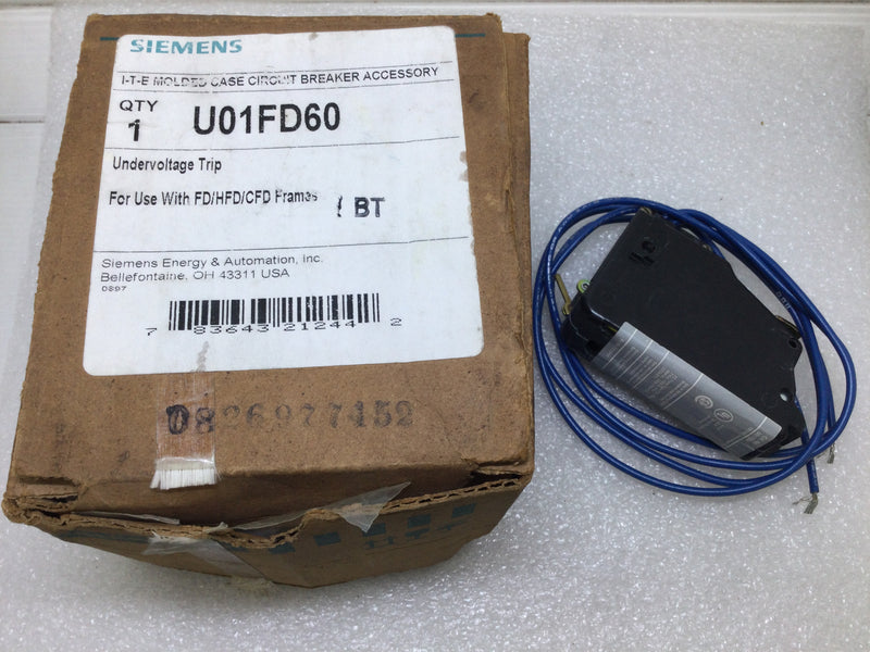 Siemens UO1FD60 120V UV Trip Circuit Breaker Accessory