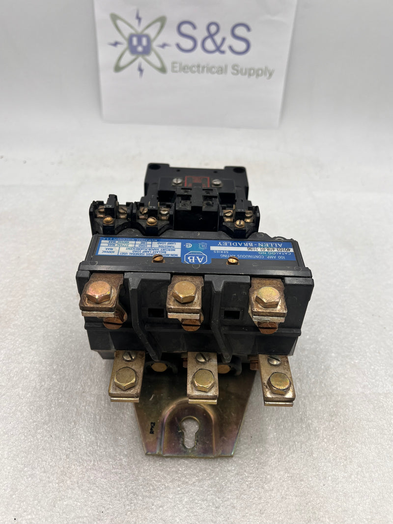 Allen-Bradley 100A 3-Phase 40103-408-01-1036 Lighting Contactor 600Vac