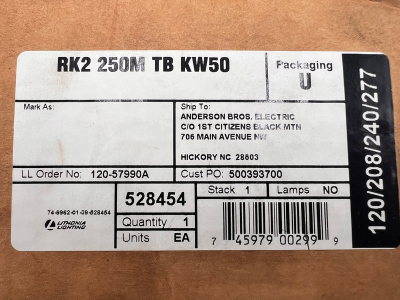 Lithonia Lighting Ballast Repair Kit RK2 250M TB KW50