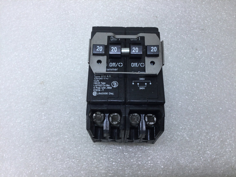 Bryant BQ220-220 Quad 20 Amp Circuit Breaker BQ220220
