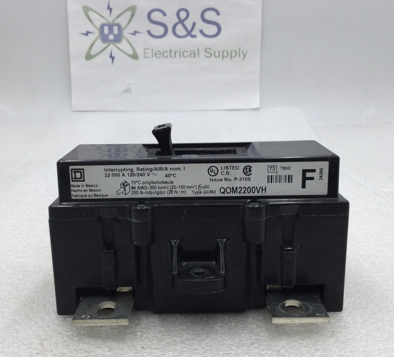 Square D QOM2200VH 200 Amp 2 Pole 120/240V 22kA Main Circuit Breaker