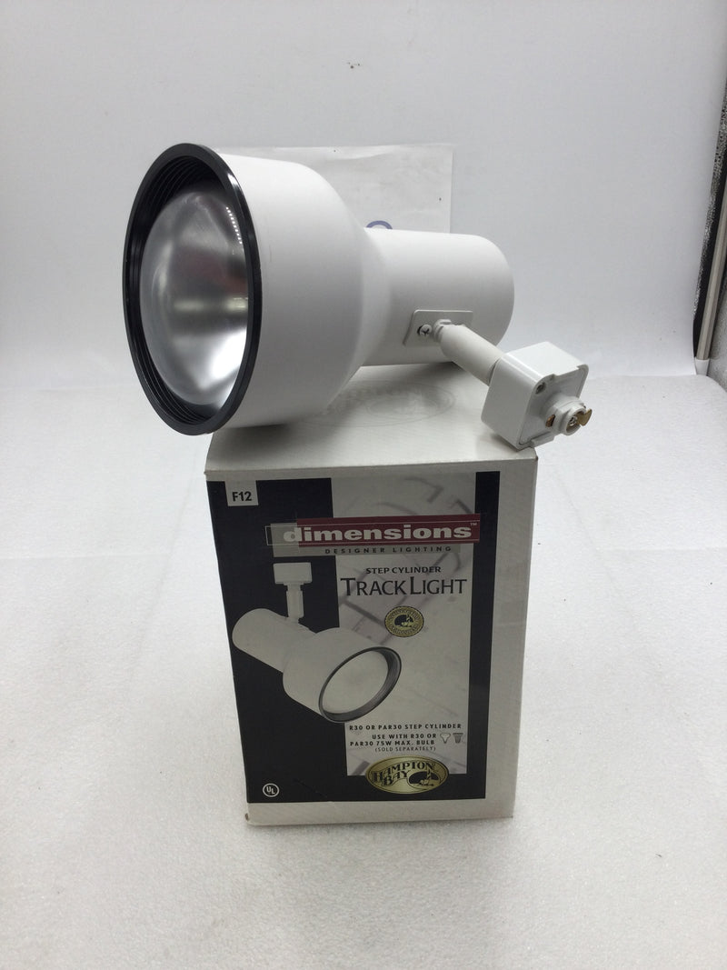 Hampton Bay Dimensions F12 555119 R30 or PAR30 Step Cylinder Track Light 120 VAC with 65 Watt Spot Style Bulb