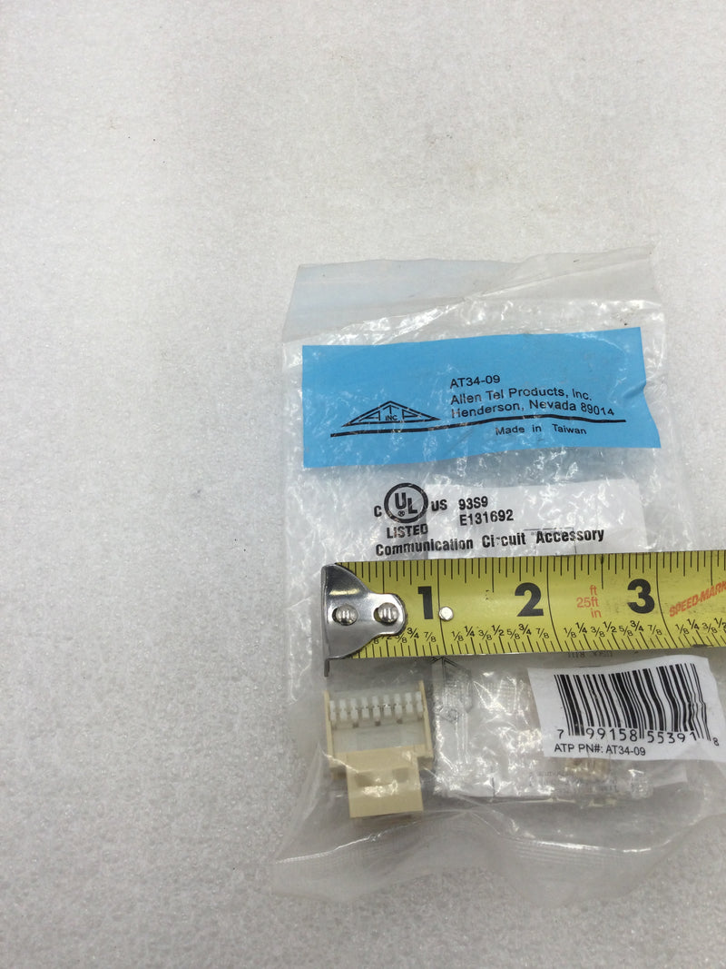 Allen Tel Products AT34-09 Cat 3 4-Conductor Versatap Jack Module Ivory 6-Position