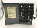 Square D D222N 60 Amp 2 Pole 120/240V Fusible Safety Switch 14 5/8" x 7 3/4"