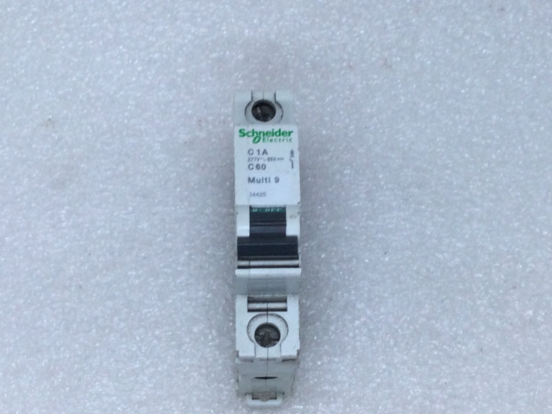 Schneider Electric IEC Supplementary Protector: C1A  277V - 65V C60 Multi 9 1A 277V Type MG Miniature Circuit Breaker