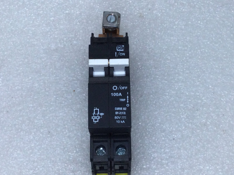 CBI GB14048.2 2 Pole Bridged 100A 80VDC Din Rail Mount Circuit Breaker Used For Communication Equipment