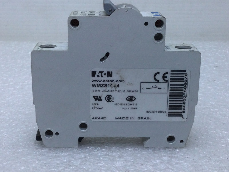 Eaton WMZS1C04 4 Amp 10kA 230/400V Type C4 Din Rail Mount Miniature Circuit Breaker