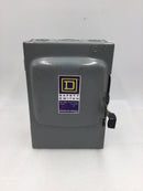 Square D DU322 60 Amp 240V 3 Phase Non-Fused Type Nema 1 Safety Switch