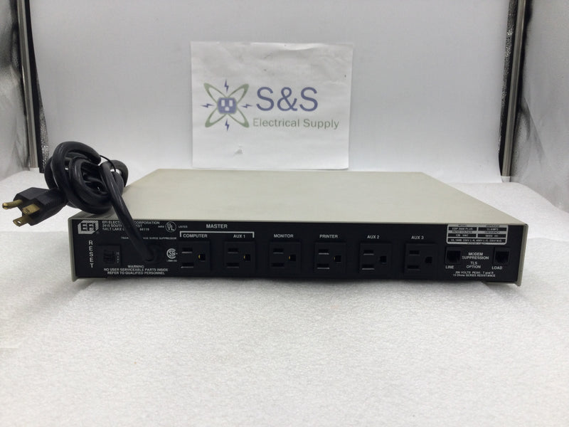 EFI EDP 2000 Surge Protected Power Control Center 120 VAC with 2 Surge Protected Outlets and 4 Standard Outlets