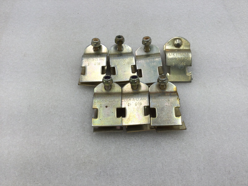 Lot of 7 Cush-A-Clamp 1-016 3/4" Brass Finish Universal Pipe Clamp