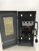 Square D D222N 60 Amp 2 Pole 120/240V Fusible Safety Switch 14 5/8" x 7 3/4"