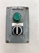 Allen-Bradley 800T-2TZ Series M with Black 3 Selector Switch 600V NEMA 4,13 Series T and 800T-P16 Green Pilot Light